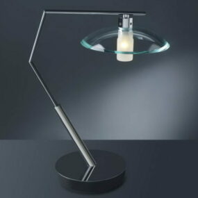 مصباح مكتبي زجاجي كروم بتصميم ثلاثي الأبعاد