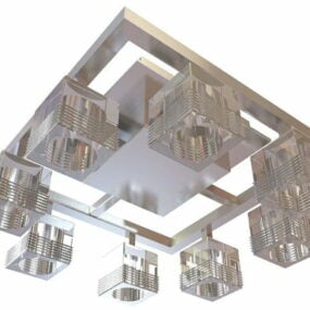 現代のクロム天井ホーム照明器具3Dモデル