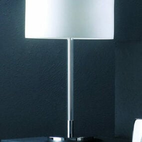מנורת שולחן כרום עיצוב מודרני דגם תלת מימד