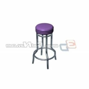 3д модель хромированной мебели барного стула