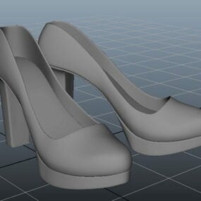 Escarpins à plateforme à talons hauts pour femmes modèle 3D