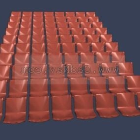 Modelo 3D de design de cadeiras de teatro de cinema