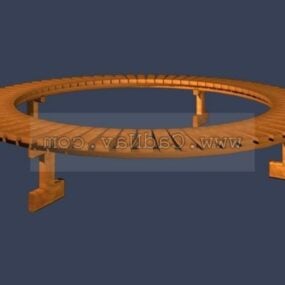 3д модель парковой круглой парковой скамейки