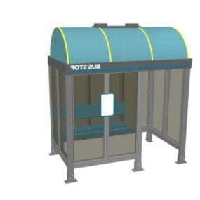 Street Bus Stop Shelter 3d-modell