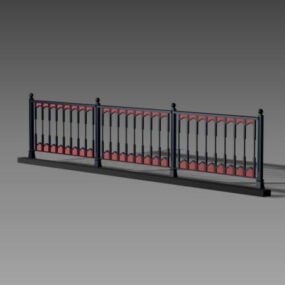 Metal Road Fence 3d model