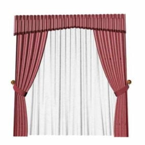 Windows Curtain With Valance Sheer 3d model