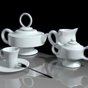 3д модель кухонного классического чайного сервиза