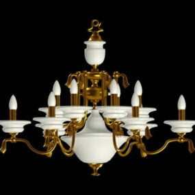 Classic Candle Style Chandelier 3d model