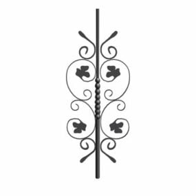 Antique Wrought Iron Baluster 3d model