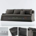 Классический коричневый тканевый диван