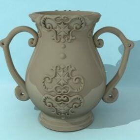 Modelo 3d de vaso de cerâmica de argila para decoração de casa