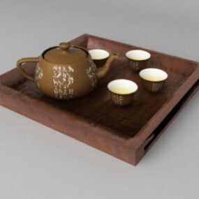 Conjuntos de chá de argila para cozinha modelo 3d