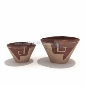 Green Glass Bowl Kitchen Accessories 3d model