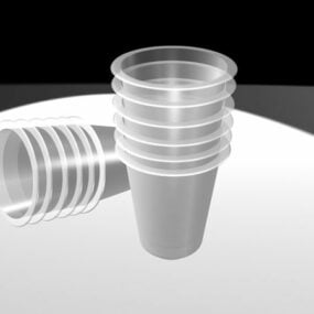 Mutfak Şeffaf Plastik Bardaklar 3D model