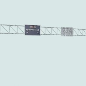 Panneau de signalisation suspendu à la route modèle 3D