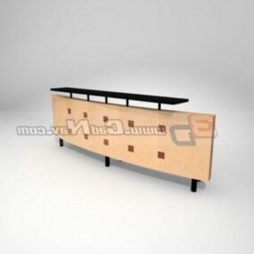 Club Wooden Reception Desk 3d model