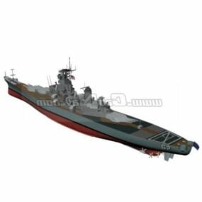 Coastal Battleship Watercraft 3d-modell