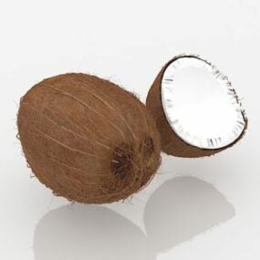 Fruit Coconut With Section 3d model