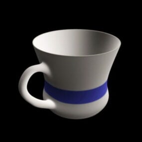 Tableware Cups On Plate 3d model