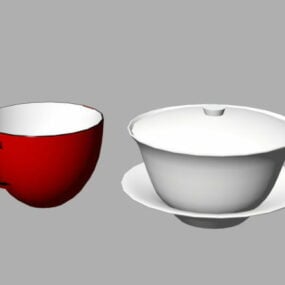 Keramikkkopp og krus 3d-modell