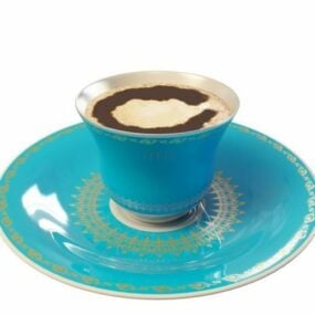 접시와 커피 컵 3d 모델