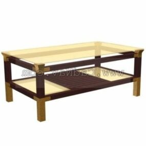 Furniture Coffee Table With Glass Front 3d model