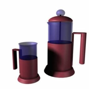 Kitchen Coffeepot With Cup 3d model