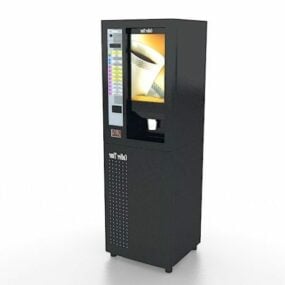Modelo 3d de equipamento de venda automática de café operado por moedas