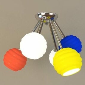 客厅彩色球形吊灯3d模型