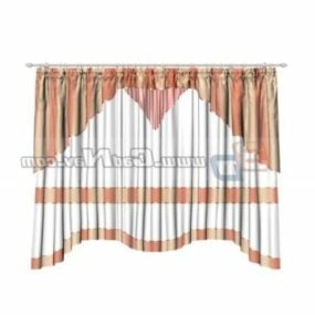 Colorful Window Curtain For Girl Room 3d model