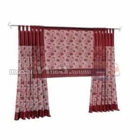 Colorful Kitchen Window Curtain 3d model