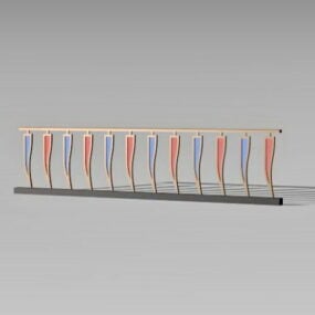 Building Colorful Vinyl Porch Railing 3d model