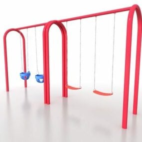 Park Playground Swing Sets 3d model