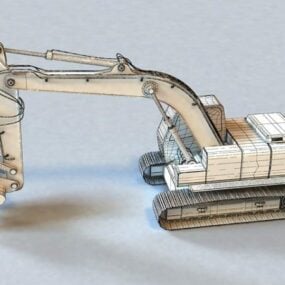 Modelo 3d de escavadeira compacta industrial
