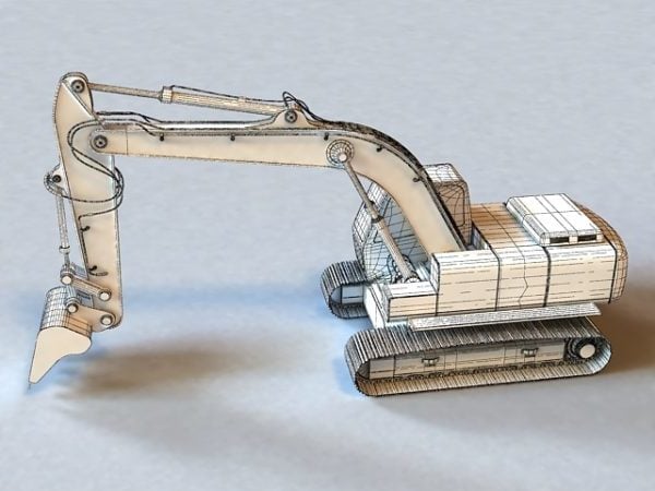 Industrial Compact Excavator Free 3d Model Max Vray