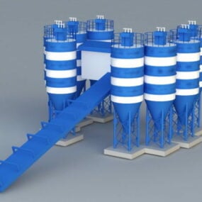 نموذج بناء مصنع خلط الخرسانة ثلاثي الأبعاد