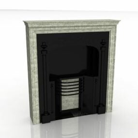 Simple Design Concrete Fireplace 3d model