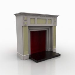 Concrete Fireplace Design 3d model