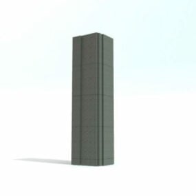 Model 3D betonowej kolumny kwadratowej