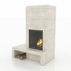 Concrete Wood Burning Fireplace