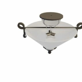 Antique Style Cone Ceiling Lamp 3d model