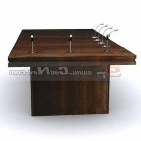 Office Conference Table With Accessories 3d model