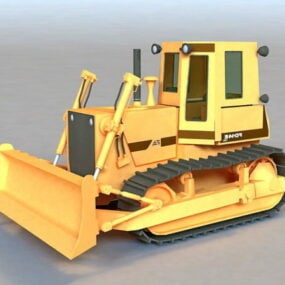 Modello 3d del bulldozer di costruzione industriale