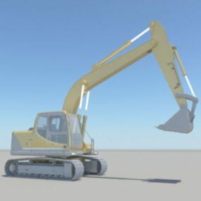Modelo 3d de equipamento de escavadeira para construção industrial