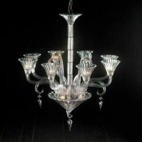Living Room Contemporary Glass Chandelier 3d model