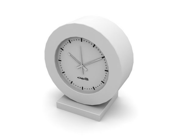 Contemporary Simple Desk Clock Free 3d Model Max Vray