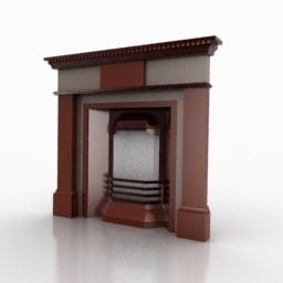 Gas Fireplace Contemporary Style 3d model