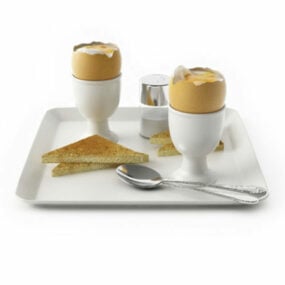 Hotel Breakfast Food Drink Set 3d model