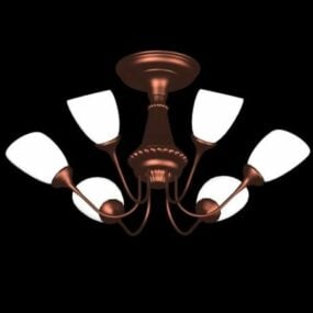 مدل سه بعدی روشنایی لوستر مسی کلاسیک