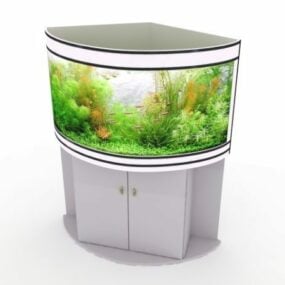 Corner Glass Aquarium Tank 3d model